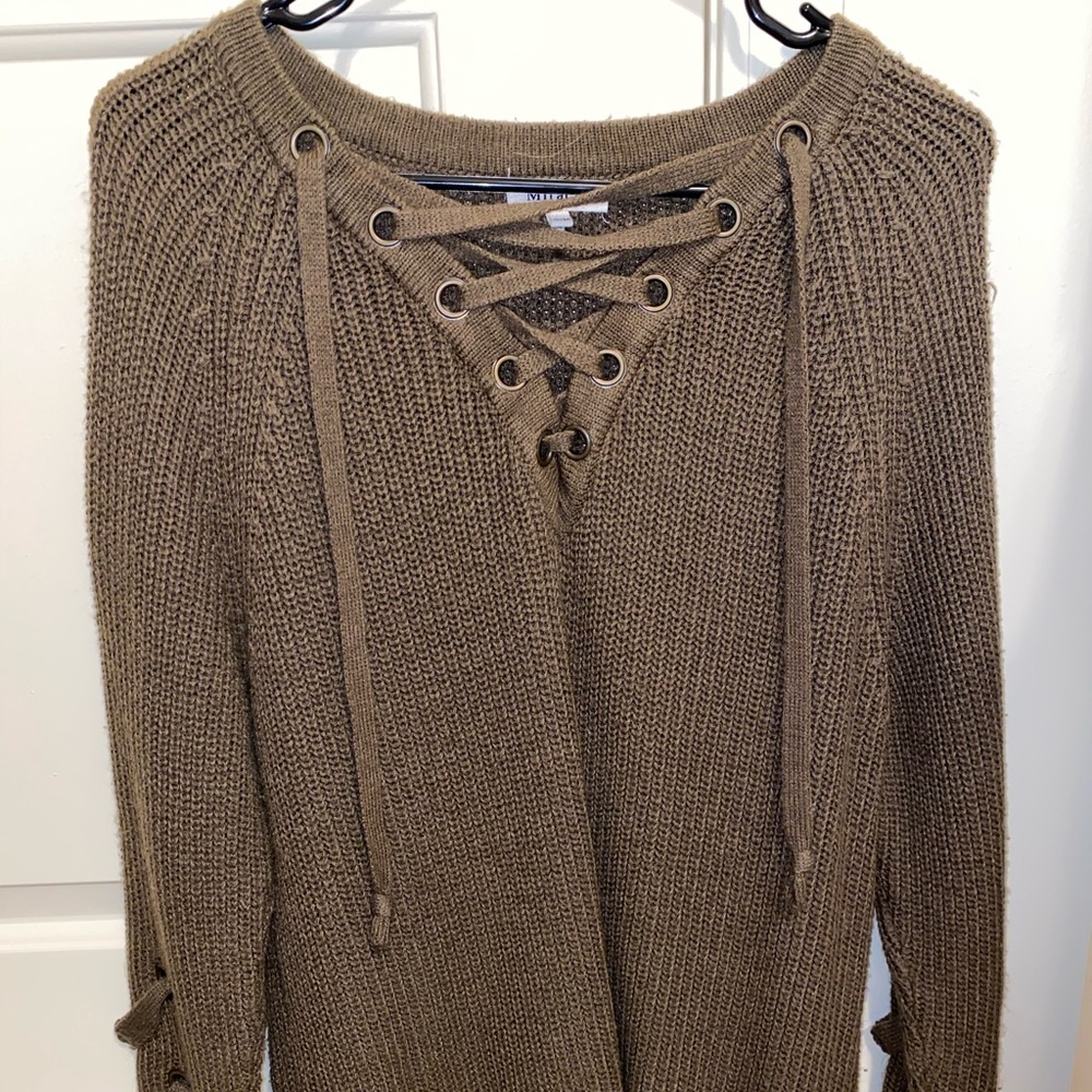 Army Green Oversized Sweater